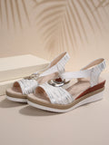 Breakj New Sandal Large Size Sandal Metal Buckle Decoration Hemp Rope Slope And Breathable Fish Mouth