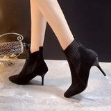2024, Short Boots, Women's Thin-Heeled Bare Boots, Frosted Martin Boots, High Heels, Children's Autumn And Winter Style