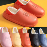 Indoor Water-Proof Cotton Slippers Plush Warm Household Shoes Non-Slip Couple Dual-Use Cotton Slippers Men Home