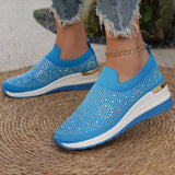 Breakj Women's Shoes 2025 New Round Head Slope And Fashion Hot Diamond Sports Leisure Pedal Women's