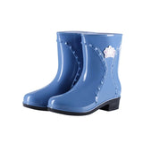 Women's Cotton Short Tube Warm Velvet Women's Rain Shoes Non-Slip Girl's Water Gel Shoes Rubber Boots Rain Boots