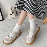 Students lolita shoes bow Girls Round Toe Buckle Straps Shoes JK Commuter Uniform cute shoes kawaii zapatilla