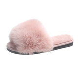 Breakj Autumn And Winter New Wool Slippers Fashion One-Line Home Indoor Cotton Slippers Women's