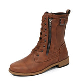Breakj New Martin Boots Women's Ankle Boots Lace Side Zipper Martens Thick Heel Plus Size Women's