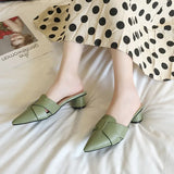 Semi-Slippers Women Wear 2023 Summer Fashion Online Celebrity Thick-Heeled Lazy High-Heeled Shoes Ins