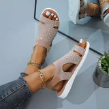 Breakj Women's Shoes Summer New Flying Hot Drill Breathable Solid Water Drill Beach Shoes Lightweight Large Women's