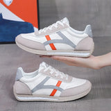 new autumn and winter leather leisure sports running shoes, versatile soft bottom breathable small white shoes