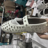 Breakj Drill 43 Large Size Water Drill Rivet Single Shoe Belt Buckle Round Head Flat-Bottom Fashion Casual Mary Precious Shoes Women