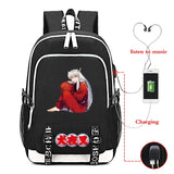 Anime Inuyasha USB charging Backpack Outdoor Travel Backpack Printed Pattern Student School Bag Teenage students laptop