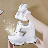 Breakj New Net Red Tie With Thick Bottom Leisure Sports Heel Single Shoes For Small White Women In The Autumn And Summer Of