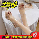 Table Hairy Sandals Women Wear 2023 New Crystal Heels With Thin Soles And Thick