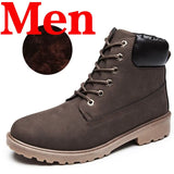 Men Boots PU Outdoor Snow Ankle Boots Male Lace Up Anti-slip Booties British Sneakers Plus Size 46 Zapatos De