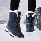 Boots for Women Winter Platform Shoes Thigh High Boots Waterproof Keep Warm with Thick Fur Heels Botas Mujer 2020