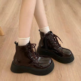 Breakj Martin Boots Small Leather Shoes 2025 New Fashion Short Boots Net Red Dress With Thick-Sed Loose Cake
