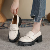 Breakj Loafer Shoes 2024 Spring And Autumn New Cake Simple Single Shoes British Style Students Small Leather Shoes