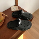 Sandals Cloud Shape Design Thicken EVA Sole Light Leisure Beach Garden Hole Shoes for Ladies Flat