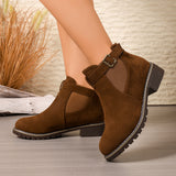 Breakj Short Boots Women's New Short-Box Retro Coarse And Flat-Bottomed Martin Boots Side Zipper British Style Women's