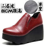 Breakj A Foot Pedaled Women's Shoes Thick Sole Waterproof Slope Heel Single Shoes With Deep Mouth Loose Cake Shoes Ladies Round Head Casual
