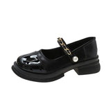 Breakj Leather Shoes Female British Wind Autumn 2024 New Round Head Thick Platform Mary Jane Shoes Female French Retro Thick Heel Single