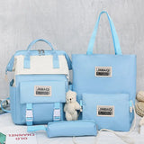 New 5 pcs backpack fashion canvas backpack women travel backpack men and women backpack kids Teen College Students School