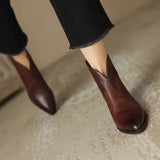 Breakj Women's Boots 2025 Autumn/Winter Vintage Martin Boots High-End And Ankle Boots Coarse And Small Short