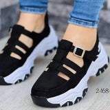 Breakj Large-Size Casual Single-Shoe Women's Spring And Summer New Flat Bottom Flying Weaving Breathable Magic Sticker Casual Mesh