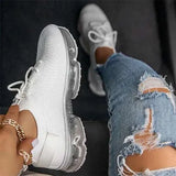Women 2020 Platform Shoes Mesh Air Cushion Female White Shoes Women's Running Shoes Summer Autumn Sports