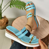 Breakj New Plus Size Female Sandals Slippers Summer Color Wedge Roman Shoes Women's Platform