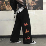 Elastic Waistband Loose Harem Embroidery Tie Dye Contrast Jogger Pant Women Man Streetwear Korean Harajuku Punk Hip