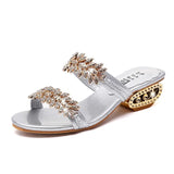 New Women's Sandals And Slippers Fashionable Square Heeled Open Toe