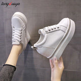 white Shallow Mouth Women Sports Shoes Casual Wedge Women Vulcanized Shoes Outdoor Wedge Shoe Women Platform