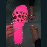Women Flip Flops Shoes Slippers Gemstone Rhinestones Shoes Sandals Ladies Slides Wild Diamond Slippers chanclas