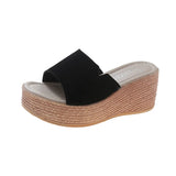 Large Size Slippers Women's Summer Fashion Slippers With Korean Version Of Slope Heels, Thick Heels, High-Heeled Cake