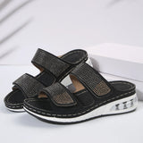 Breakj Spring And Summer New Women's Leisure Large-Size Water Drill Slope And Comfortable Air Cushion Slippers