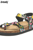 2023 New Summer Beach Cork Sandals Casual Women Outside Non-slip Double Buckle Sandalias
