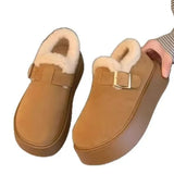 Breakj And Winter 2025 Bean Fashion Plus Thick Thick-Soled Cotton Shoes Hair Snow Boots Boken Shoes Lefu Shoes