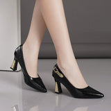 Breakj Fine Heeled And Shallow-Mouth Single-Shoe Women's 2025 New Large-Size Temperament High-Heeled Shoes Professional Four-Season Women's