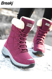 Boots Women Non-slip Waterproof Snow Boots Ankle Platform Winter Shoe Booties with Thick Fur Thigh High Boots Botas