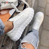 Women Sneakers Fashion Platform Shoes Spring Autumn Casual Female All-match Thick Sole Breathable White Vulcanized Shoes size