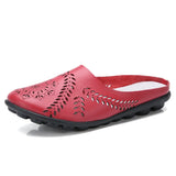 Breakj Summer Cowhaired Half-Slippers Women Fashion Wear Net Red Flat Bottom Without A Back-And-Out Woman Cool