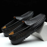 Men Casual Shoes Luxury Brand Genuine Leather Mens Loafers Moccasins Soft Breathable Slip on Boat Shoes Plus Size