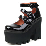 Female Mary Janes Pumps Brand Candy Color Buckle High Heel Platform Women Pumps Elegant Fashion Cool Pumk Goth