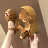 Comfortable Walking Shoes Sandals for Women Wedge Heel Summer New Fashion Platform Thick Bottom