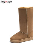 boots women shoes woman leather fur button knee thigh high long australia snow shoes women boots big size 41 Botas