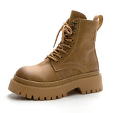 Boots Girls 2024 Spring And Autumn New British Style Short Boots With Thick Soles Raised Retro Locomotive