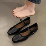 Jane Small Leather Shoes Spring 2024 New Temperament French Small Heel Shoes With Skirt Evening Wind Gentle Single