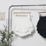 The Real Shot Of The Ballet Style White Fluffy Half Skirt Woman Loose High Waist Cake Skirt A Word Super Short Skirt