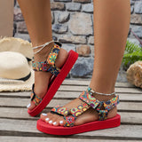 Breakj Size Sandal Women 2024 Summer New Platform Color Velcro Name Clan Wind Beach Sandal