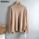 Winter basic oversize thick Sweater pullovers Women 2021 loose cashmere turtleneck Sweater Pullover female Long