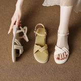 Breakj Zi Yan- -2024 Summer New Soft Bottom Simple Sandals Women Not Tired Feet Small Fragrant Wind Comfortable One Word With
